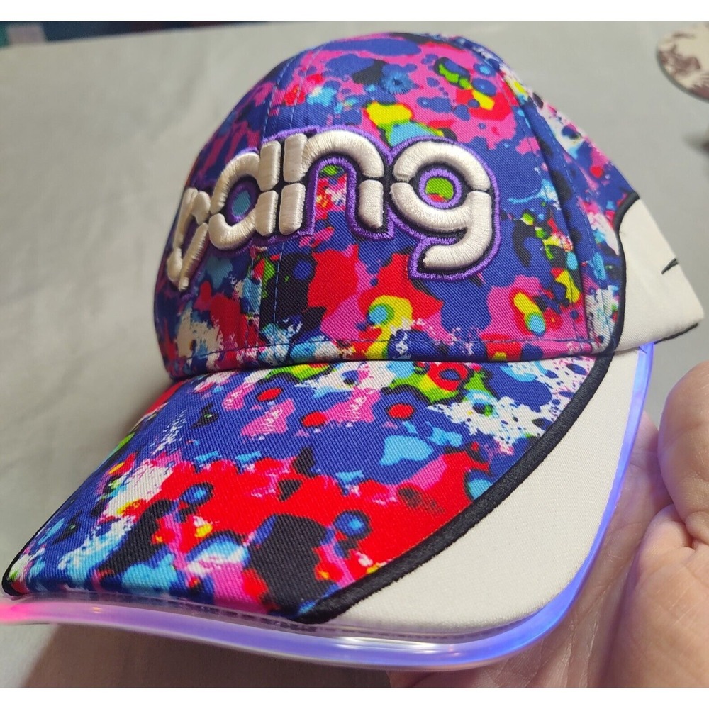 BANG ENERGY DRINK Men One Size Multicolor Paint Abstract Light Up Snapback‎ Cap - Picture 2 of 15
